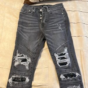 Grey Ripped Skinny Jeans